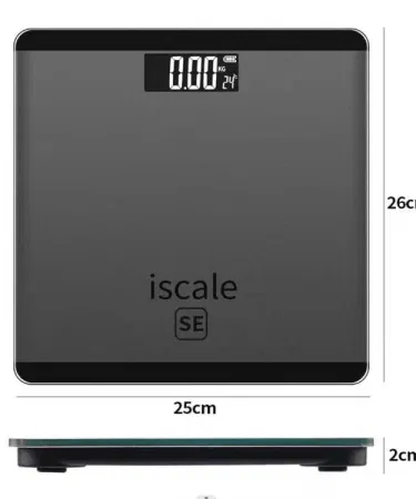 iScale Digital LCD Electronic Bathroom Weighing Scale with tempered glass surface , imagecaption= iScale Digital LCD Bathroom Scale – Accurate weight measurement for home fitness ,