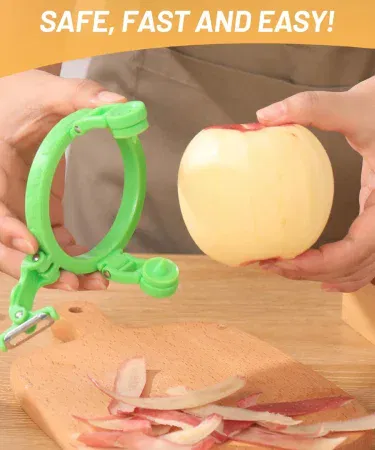 Quick Vegetable Peeler with sharp stainless steel blade for fruits and vegetables, ergonomic handle, compact design