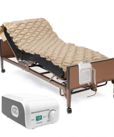 Anti Decubitus Air Mattress Alternating Pressure Air Cushion Pad with Quiet Adjustable Pump for Bedridden Patients, imagecaption=Anti‑Decubitus Alternating Pressure Air Mattress with Adjustable Pump – Ideal for Hospital and Home Care.