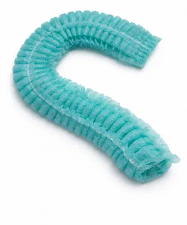 Disposable Bouffant Hair Caps Green – non woven surgical head cover with elastic edge for salon, kitchen, hospital and food industry