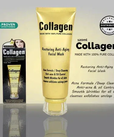 Wokali Collagen Anti‑Aging & Anti‑Acne Facial Face Wash 120ml – deep cleansing, oil‑control, anti‑wrinkle skincare product