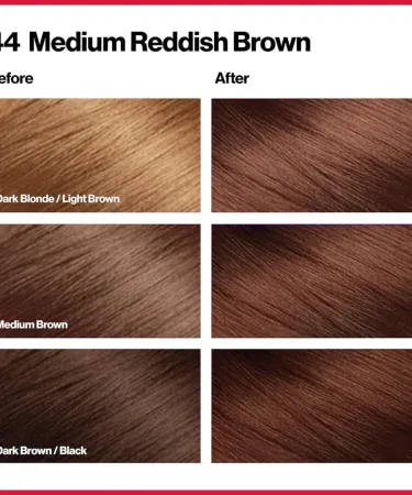 Revlon Colorsilk Hair Color 44 Reddish Brown – ammonia‑free permanent hair dye for vibrant reddish‑brown tones, gray coverage, salon quality at home