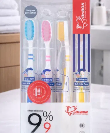 Soft Silk Care ultra soft toothbrush with 2600 micro‑bristles in random color, includes travel case for on‑the‑go use