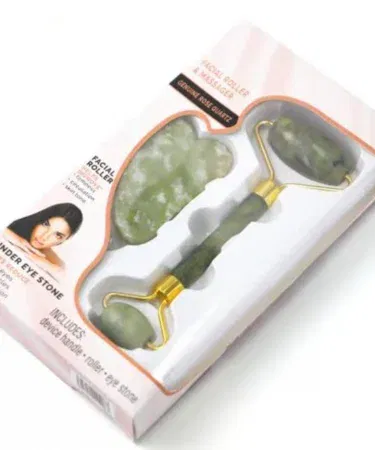 Flawless Jade Roller with Marble Handle – Premium Quality Face Massage Roller, imagecaption=Premium jade roller with marble handle for radiant skin and spa‑like facial massage.