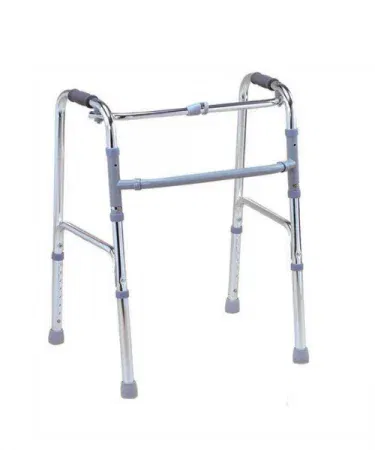 Imported lightweight aluminium folding walker for seniors and patients – adjustable height, smooth‑rolling wheels, foldable design for easy storage and portability