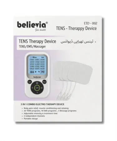 Best Believia 3‑in‑1 Digital TENS Therapy Device ETD‑002 – portable TENS EMS massage unit for pain relief and muscle therapy in Pakistan