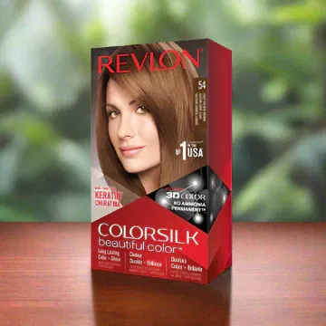 REVLON Silk Light Golden Brown Hair Color 54 tube with vibrant golden‑brown shade, imagecaption=REVLON Silk Light Golden Brown Hair Color 54 – premium, silk‑infused hair dye for a radiant, long‑lasting golden‑brown look.
