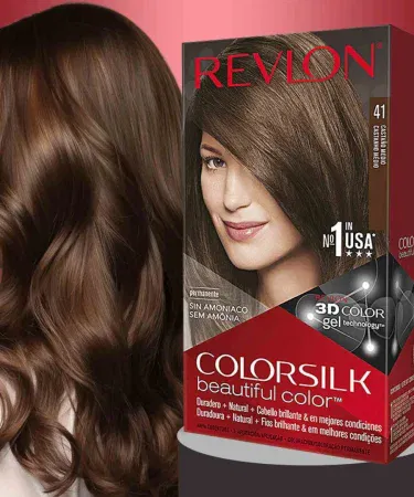 REVLON Hair Color Silk Medium Brown 41 bottle – vibrant medium brown shade for salon‑like results in Pakistan