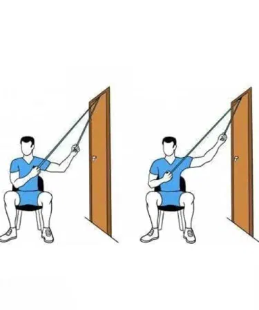 Over‑the‑door physiotherapy shoulder pulley kit with smooth rope and ergonomic handles for frozen shoulder and rotator cuff rehabilitation, imagecaption=Physiotherapy Rehabilitation Arm Therapy Rope Shoulder Pulley – Ideal for frozen shoulder, arthritis, and post‑surgery shoulder recovery.