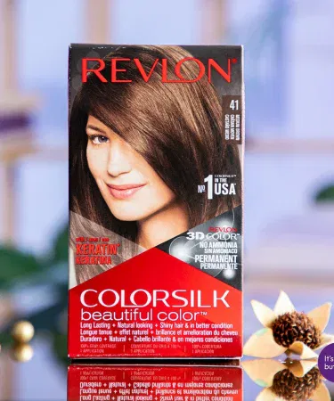 REVLON Hair Color Silk Medium Brown 41 bottle – vibrant medium brown shade for salon‑like results in Pakistan