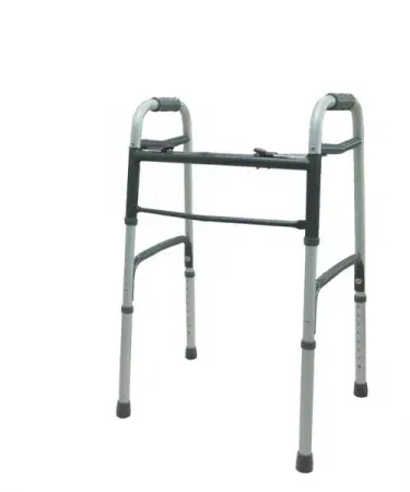 Imported lightweight aluminium folding walker for seniors and patients – adjustable height, smooth‑rolling wheels, foldable design for easy storage and portability