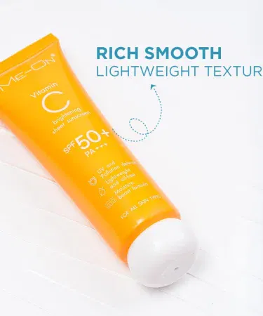 ME-ON Vitamin C Sunscreen Lotion SPF 50+ brightening lightweight sun cream for men and women in Pakistan