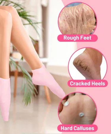 Silicone moisturizing foot socks for women – soft gel comfort, breathable fit