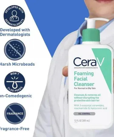 CeraVe Foaming Face Wash 237 ml – Gentle Daily Cleanser for Oily & Acne‑Prone Skin, imagecaption=CeraVe Foaming Facial Cleanser – Oil‑Control & Glow‑Boosting Face Wash.
