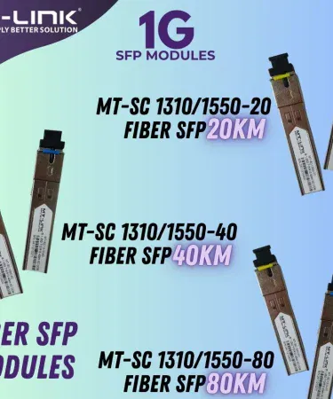 MT LINK SFP MT‑SC1310/1550‑40 pair 40 km 1000Base‑WDM bi‑directional module, compact SFP design, hot‑plug ready, DDM enabled.