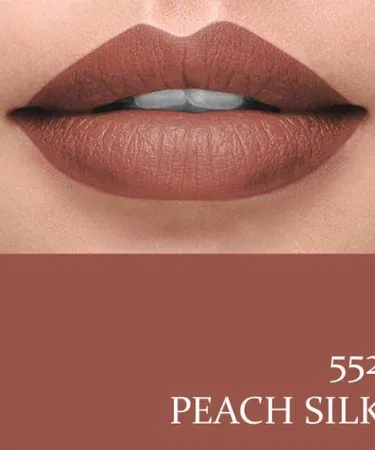 Madora Lipstick Shade 552 Peach Silk – premium matte peach‑nude lipstick, imagecaption=Original Madora Matte Lipstick in Shade 552 “Peach Silk” – perfect for daily and party wear,
