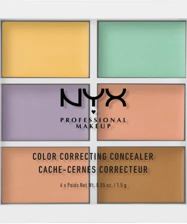 NYX PROFESSIONAL MAKEUP Concealer Color Correcting Palette – 6 shades for flawless skin, includes yellow, green, lavender, peach, light and medium shades
