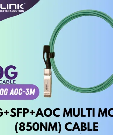 MT LINK 10G SFP+ Active Optical Cable 3 m Multi‑Mode AOC front view, imagecaption=MT LINK 3‑meter 10 Gigabit SFP+ Active Optical Cable (Multi‑Mode) ,
