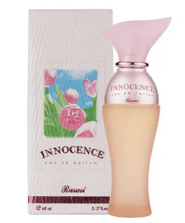 Innocence Perfume by Rasasi 65ml bottle – elegant floral fragrance for women and girls, imagecaption=Innocness Eau De Parfum by Rasasi – long‑lasting, authentic perfume available on Khareedo | Kharedo.