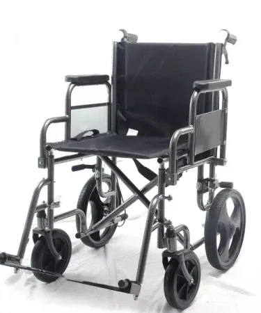 Foldable wheelchair with manual hand brakes – lightweight portable patient mobility chair