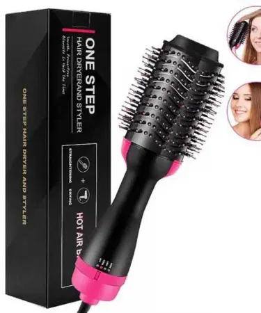 Hair Dryer Brush 3‑in‑1 Electric Hot Air Styling Comb Set – professional hair dryer brush with straightener for smooth, voluminous blowouts