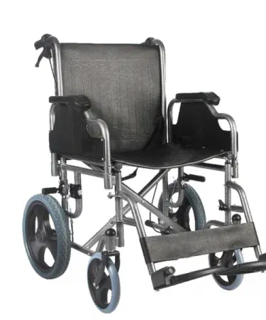 Foldable wheelchair with manual hand brakes – lightweight portable patient mobility chair