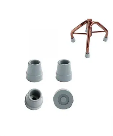 Durable non‑slip rubber quad tips for walking sticks and canes, pack of 4, showing strong grip and shock‑absorbing design