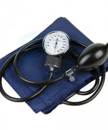 Manual aneroid blood pressure monitor with stethoscope, portable lightweight design, adjustable cuff for home and professional use,