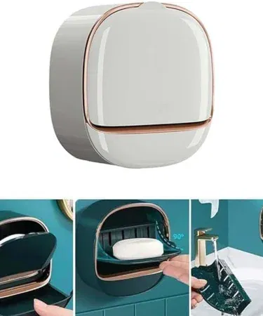 Elegant oval Luxury Soap Holder with anti‑slip base and water‑drain tray, perfect for bathroom or kitchen use.