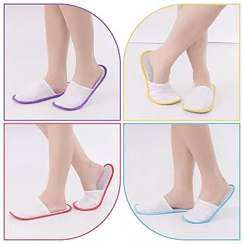 Soft cotton unisex indoor slippers in random vibrant color, lightweight and non‑slip, perfect for home comfort, imagecaption=Comfortable cotton home slippers – ideal for men and women, available in random colors, .