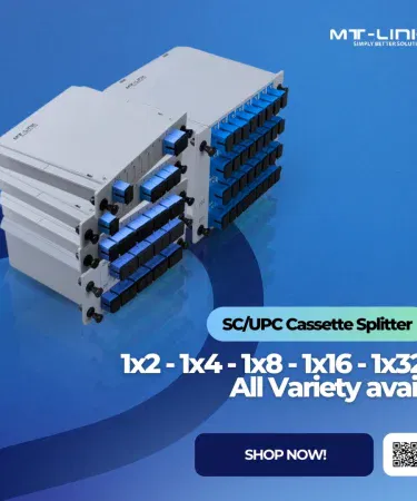 MT‑Link 1+32 Single‑Mode APC/UPC PLC Splitter front view, imagecaption=MT‑Link 1+32 Single‑Mode Planar Lightwave Circuit Splitter (Model MT‑PLC1+32C) ,