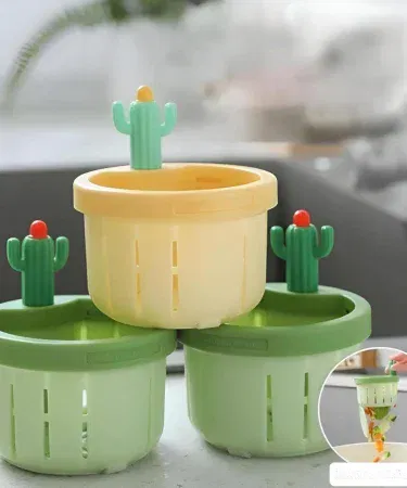 Cactus Design press‑to‑dump sink drain filter basket for kitchen waste disposer