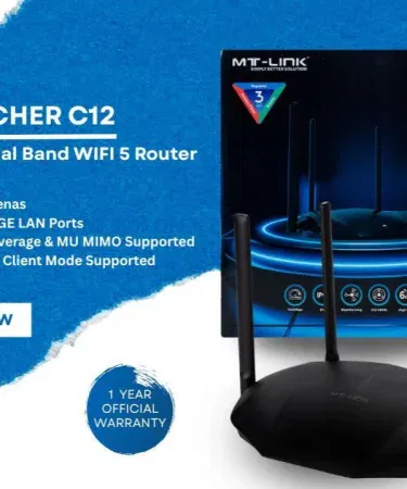 MT‑LINK Archer C12 AC1200 Dual‑Band 5G WiFi Router with 4 antennas and Gigabit ports