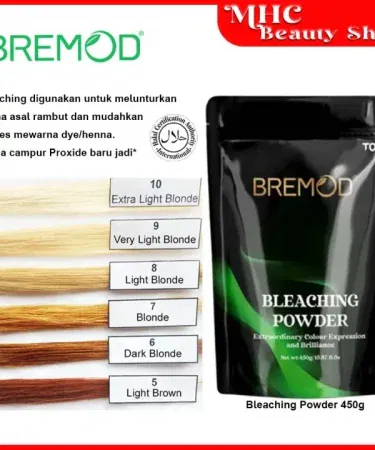 Professional dust‑free Bremod Extraordinary Color Expression Bleaching Powder 30g & 450g for fast hair lightening and blonde results