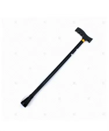 Lightweight adjustable aluminium walking stick with ergonomic handle and anti‑slip rubber base for seniors