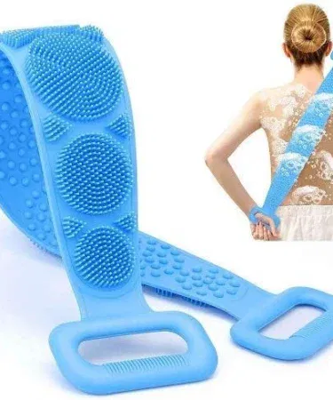 Silicone Bath Shower Belt double‑sided body brush for adults and babies – premium silicone exfoliating scrubber