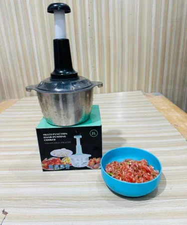 Kitchen Hand Pushing Steel Chopper 2000ml manual food processor with beater for vegetables, meat and salad