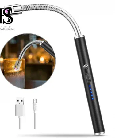 Arc Chargeable Kitchen Lighter – sleek rechargeable lighter for modern kitchens, imagecaption=Arc Chargeable Kitchen Lighter displayed on a kitchen countertop – buy now on Khareedo & Kharedo.