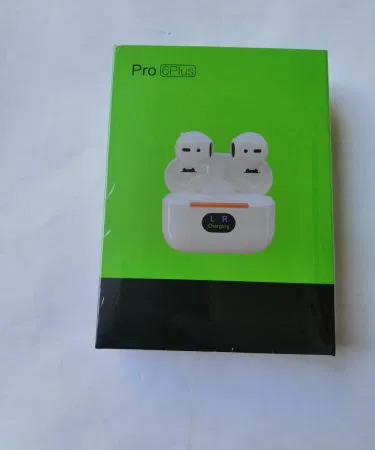 Pro 6 Plus Airpods With Display wireless earbuds with LED digital display, imagecaption=Pro 6 Plus Airpods With Display – HiFi sound, LED display, 4‑5 h music time, fast charging,,