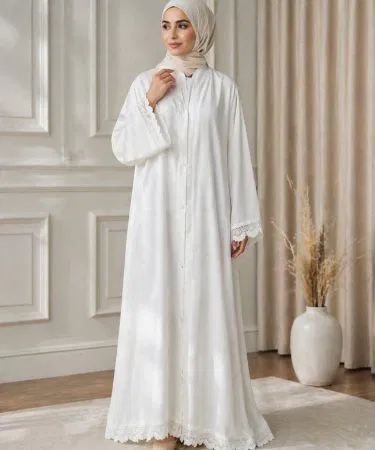 Elegant Wear by Shahbaz – Ayra Grace Only Abaya in premium Nida fabric, medium and large sizes, stylish overlock finish, PKR 2600