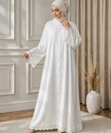 Elegant Wear by Shahbaz – Ayra Grace Only Abaya in premium Nida fabric, medium and large sizes, stylish overlock finish, PKR 2600