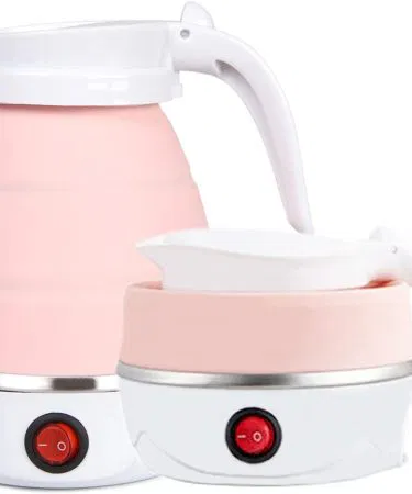 Portable Foldable Electric Kettle 600ML – Collapsible Travel Water Boiler – Fast Heating, Food Grade Silicone, Compact Design for Travel & Home