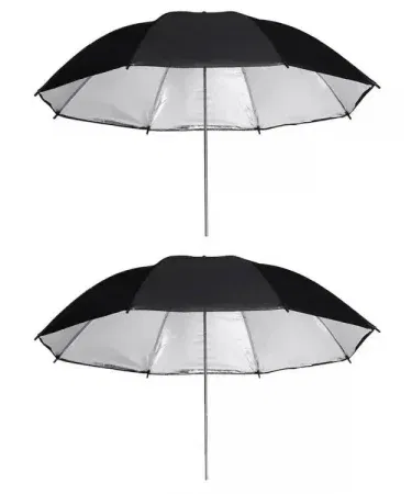 Combo Pack Photography Umbrella Reflective Soft Light – Black & Silver lighting kit for studio photography