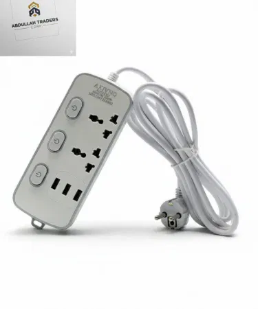 Heavy Duty 3m Copper Wire Extension Board with 9 sockets, 3 USB ports, 2 universal outlets, white power strip – Khareedo | Kharedo