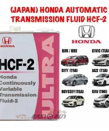 Honda Genuine Ultra CVTF HCF-2 4L transmission fluid bottle – authentic Honda part, imagecaption=Authentic Honda Ultra CVTF HCF-2 4L (4 L) – perfect for Honda CVT models.