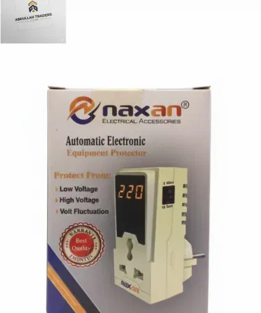 Naxan Automatic Digital Voltage Protector – front view, imagecaption=Naxan Automatic Digital Voltage Protector displayed on Khareedo online store,