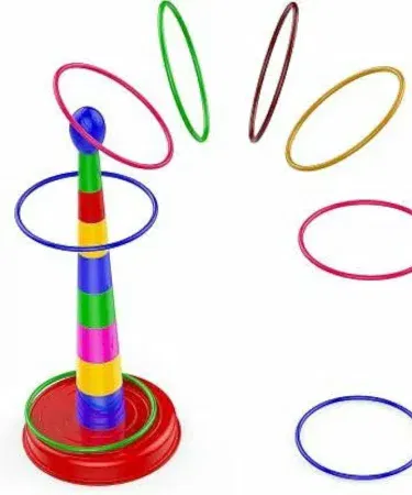 Ring Throwing Game for Kids NJ – colorful rings and stand set for indoor and outdoor play