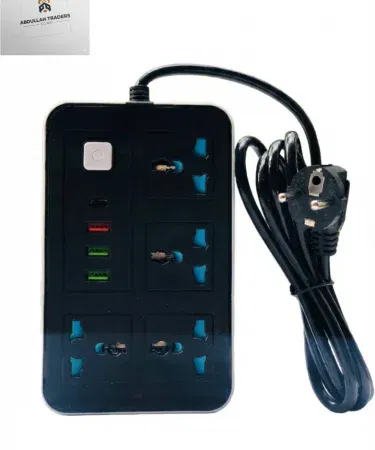 Multi-Port Universal Extension Lead with USB‑C & Fast Charging Ports – 4 AC sockets, USB‑C & USB‑A ports, safety shutters – Khareedo , imagecaption=Versatile power strip with safety shutters and fast charging – perfect for home, office, and travel ,
