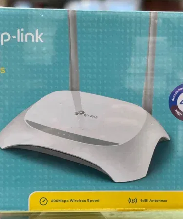 TP‑Link TL‑WR840N 300Mbps Dual‑Antenna Wireless Router – Front View, imagecaption=TP‑Link TL‑WR840N router delivering fast, stable WiFi for home and office.