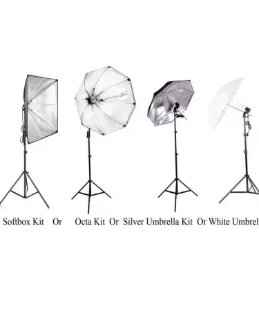 Combo E27 Light Stand Studio Umbrella Continuous Lighting Kit with Octa Softbox Bulb – professional photography lighting solution